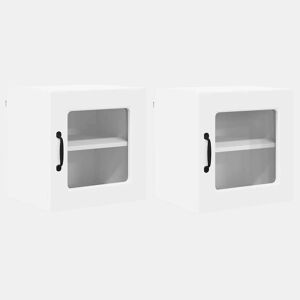 Lote de 2 Armários de cozinha suspendidos - Cozinha modular Colgantes Branco 40 x 31 x 40 cm