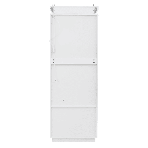Vitrine 60x40x171 cm - Armário alto com 2 gavetas, LED, portas de vidro e abatíveis - Branco