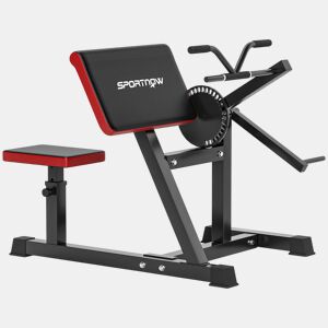 SPORTNOW Máquina de Bíceps e Tríceps 2 em 1 Banco de Curl de Pregador com Assento e Suporte de Cotovelo Ajustáveis Máquina de Curl de Bíceps e Extensão de Tríceps para Treino em Ginásio Casa 105x95x80 cm Preto