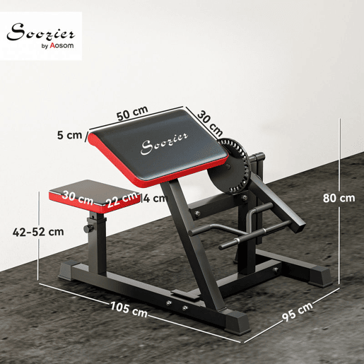 SPORTNOW Máquina de Bíceps e Tríceps 2 em 1 Banco de Curl de Pregador com Assento e Suporte de Cotovelo Ajustáveis Máquina de Curl de Bíceps e Extensão de Tríceps para Treino em Ginásio Casa 105x95x80 cm Preto
