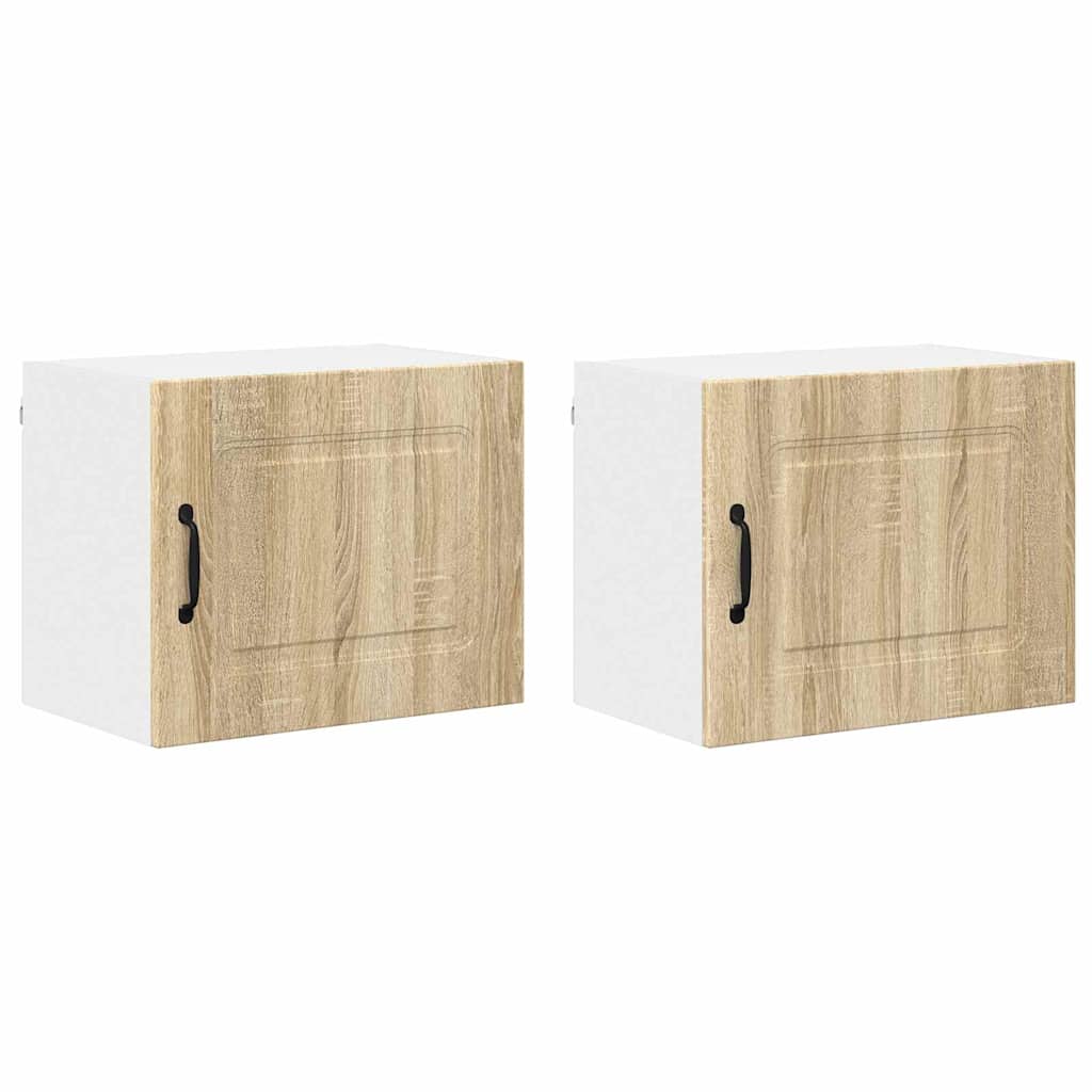 Armario de cocina de pared - Mueble cocina con estante 2 pcs 50 Madera Clara
