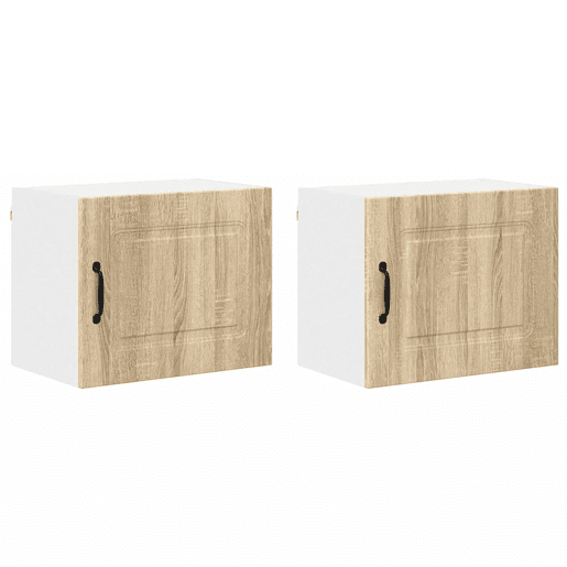Lote de 2 Armários de cozinha suspendidos - Cozinha modular Colgantes com porta Carvalho Sonoma