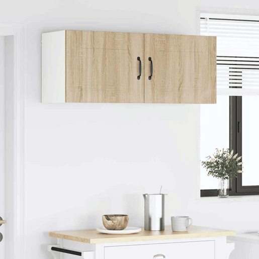 Lote de 2 Armários de cozinha suspendidos - Cozinha modular Colgantes com porta Carvalho Sonoma
