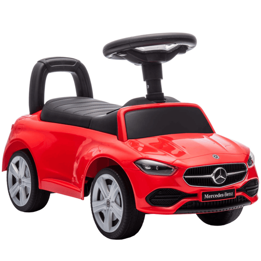 AIYAPLAY Carro Andador para Crianças de 18-36 Meses Mercedes-Benz Classe C Carro de Passeio com Buzina Volante Sons de Motor e Espaço de Armazenamento 65x28x39 cm Vermelho