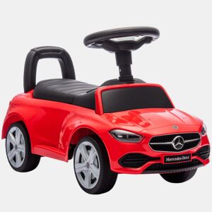 AIYAPLAY Carro Andador para Crianças de 18-36 Meses Mercedes-Benz Classe C Carro de Passeio com Buzina Volante Sons de Motor e Espaço de Armazenamento 65x28x39 cm Vermelho