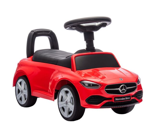 Aiyaplay coche correpasillos para niños de 18-36 meses mercedes-benz clase c, correpasillos con bocina, volante, sonidos de motor y espacio de