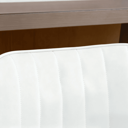 HOMCOM Conjunto de 2 Bancos de Bar Giratórios Bancos Altos de Cozinha com Encosto Curvado e Apoio para os Pés Estofados em PU Estrutura de Aço Cadeiras Altas de Cozinha para Sala de Jantar 47x54,5x97,5 cm Branco