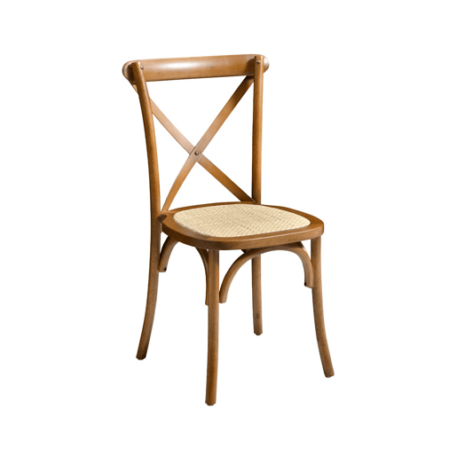 Cadeira de bistrô vintage madeira, set de 4, Belleville, Efeito Noyer, 48.5x53.5x88.5 cm