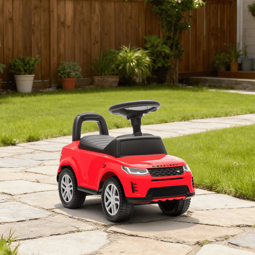 AIYAPLAY Carro Andador Infantil com Licença de Land Rover Carro Andador para Crianças de 18-36 Meses com Armazenamento Volante Buzina Sons de Motor 65,5x28x42 cm Vermelho