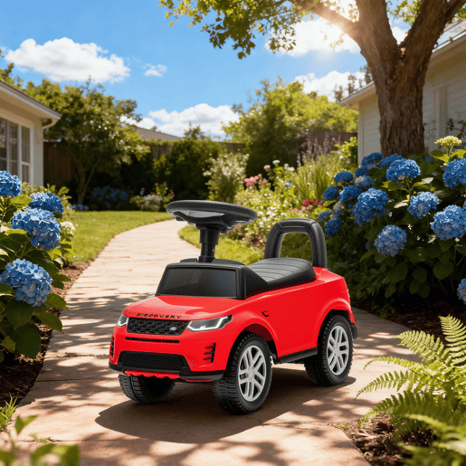 AIYAPLAY Carro Andador Infantil com Licença de Land Rover Carro Andador para Crianças de 18-36 Meses com Armazenamento Volante Buzina Sons de Motor 65,5x28x42 cm Vermelho