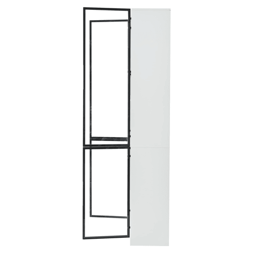 Vitrine 60x40x180 cm - Porta acrílica, LED, 3 prateleiras de vidro, alto brilho - Branco