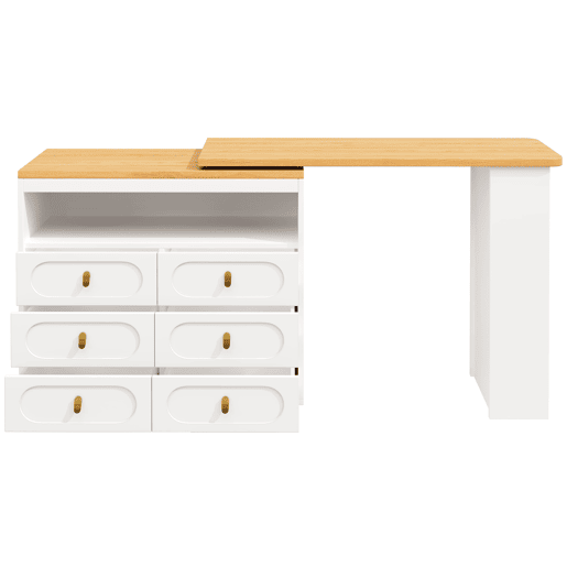 Aparador 137-203 cm - Design moderno com arrumação e função extensível - Branco