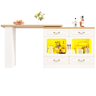 Mesa de bar extensível 135-203 cm - Com arrumação, giratória 360°, LED - Branca