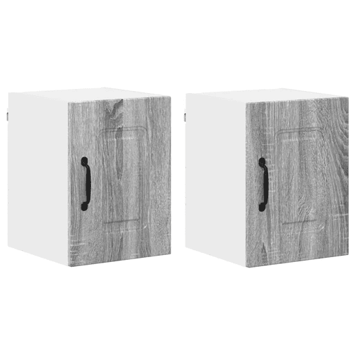 Lote de 2 Armários de cozinha suspendidos - Cozinha modular Colgantes Cinza Sonoma 30 x 31 x 40 cm