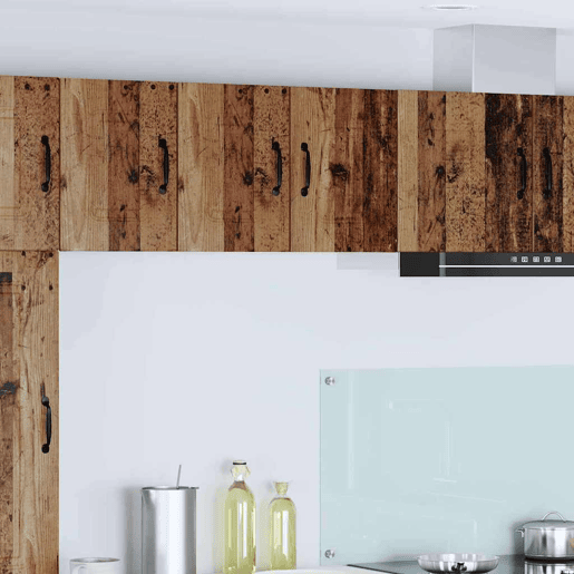 Lote de 2 Armários de cozinha suspendidos - Cozinha modular Colgantes com prateleira Madeira Antiga