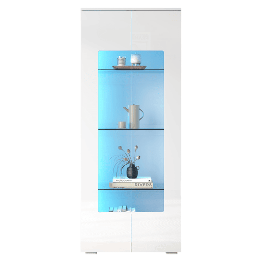 Vitrine 70x40x173 cm - 2 portas acrÃlicas, LED, vidro temperado, alto brilho - Branco Vitrine 70x40x173 cm - 2 portas acrÃlicas, LED, vidro temperado, alto brilho - Branco