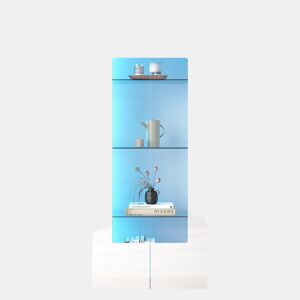 Vitrine 70x40x173 cm - 2 portas acrílicas, LED, vidro temperado, alto brilho - Branco