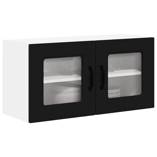 Armário de cozinha suspenso - armario de cocina colgante com porta Preto 80 x 31 x 40 cm