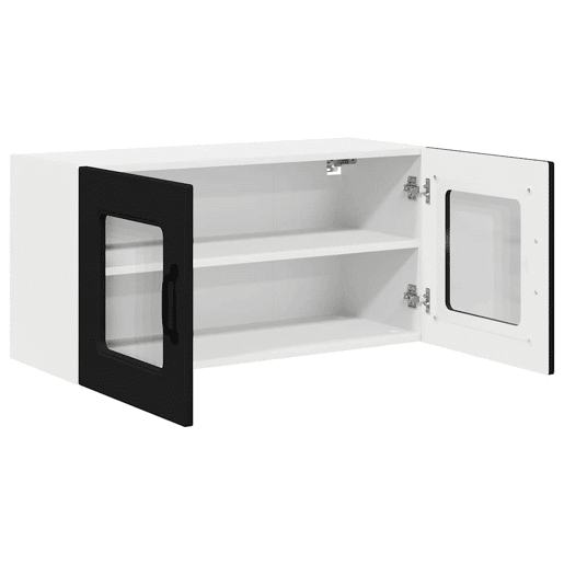 Armário de cozinha suspenso - armario de cocina colgante com porta Preto 80 x 31 x 40 cm
