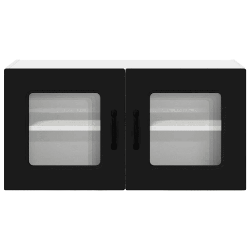 Armário de cozinha suspenso - armario de cocina colgante com porta Preto 80 x 31 x 40 cm