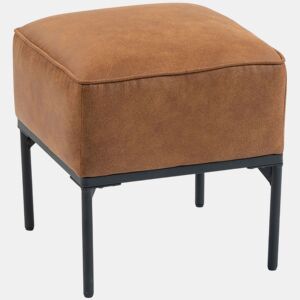 HOMCOM Repousa-pés para Sala, Banco Baixo Moderno com Assento Acolchoado e Pernas de Aço, Couro Sintético, Otomana para Quarto, Carga Máxima 120 kg, Ideal para Entrada, Corredor, 40x40x46 cm, Castanho