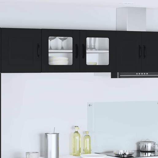 Armário de cozinha suspenso - armario de cocina colgante com porta Preto 80 x 31 x 40 cm