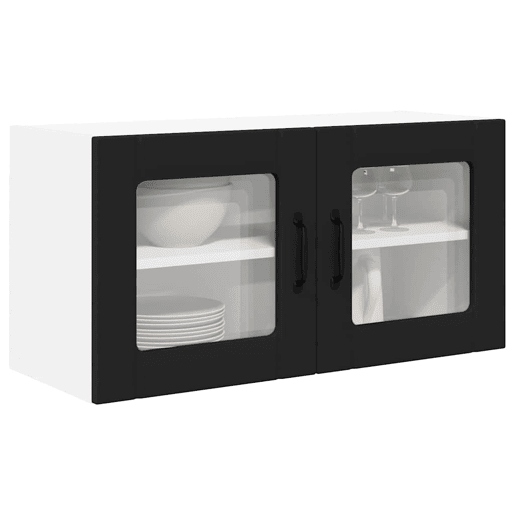 Armário de cozinha suspenso - armario de cocina colgante com porta Preto 80 x 31 x 40 cm