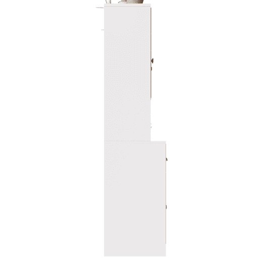 Aparador 140x40x175 cm - Vitrina com prateleiras ajustáveis e LED - Branco