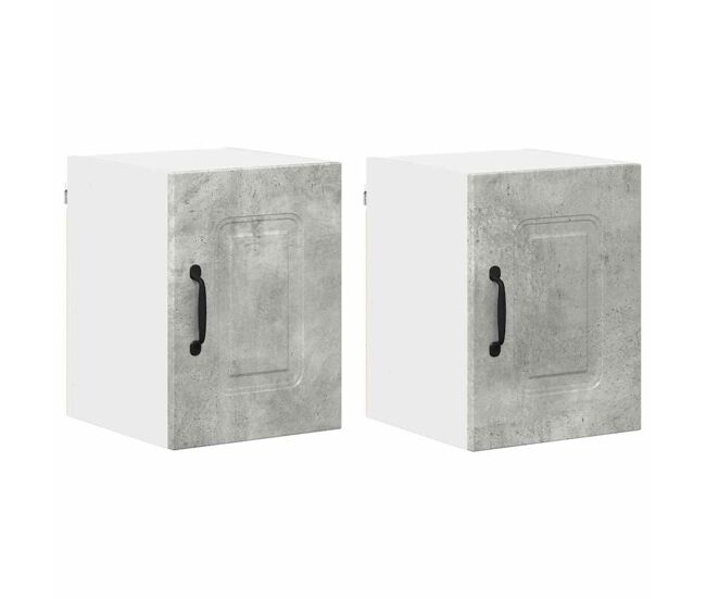 Juego de muebles de cocina - armarios de pared gris concreto 30 x 31 x 40 cm