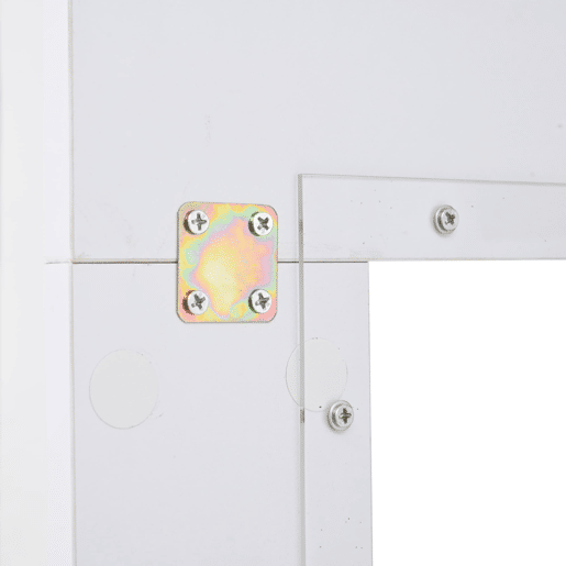 Vitrine 80x35x200 cm - Portas de vidro, LED, prateleiras e porta-garrafas - Branco