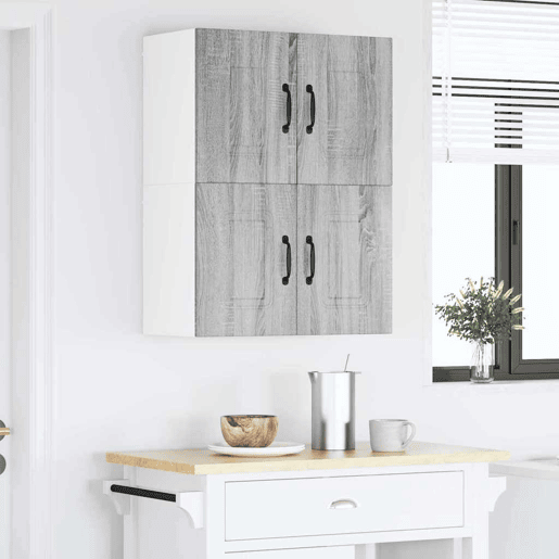 Lote de 2 Armários de cozinha suspendidos - Cozinha modular Colgantes Cinza Sonoma 60 x 31 x 40 cm