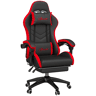 Vinsetto Cadeira Gaming Ergonómica Reclinável 135° Cadeira Gamer Racing de Couro PU com Suporte Lombar Altura Ajustável Apoio para a Cabeça e Apoio para os Pés Retrátil 65x65x129 cm Preto e Vermelho
