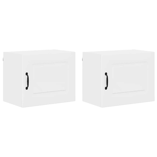 Lote de 2 Armários de cozinha suspendidos - Cozinha modular Colgantes com porta Branco Brilhante