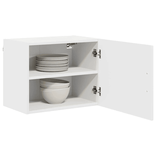 Lote de 2 Armários de cozinha suspendidos - Cozinha modular Colgantes com porta Branco Brilhante