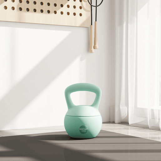 SPORTNOW Kettlebell de 12 kg Pesa Russa Preenchida de Areia Metálica e Alça Antiderrapante para Treino de Musculação em Casa Ginásio 21x21x30 cm Verde