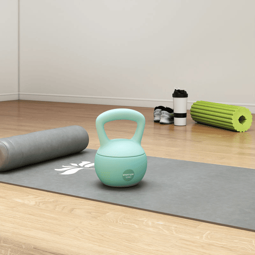 SPORTNOW Kettlebell de 12 kg Pesa Russa Preenchida de Areia Metálica e Alça Antiderrapante para Treino de Musculação em Casa Ginásio 21x21x30 cm Verde
