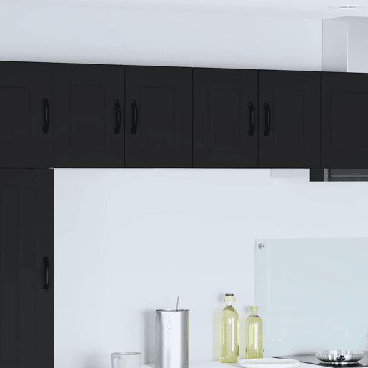 Lote de 2 Armários de cozinha suspendidos - Cozinha modular Colgantes Preto 60 x 31 x 40 cm