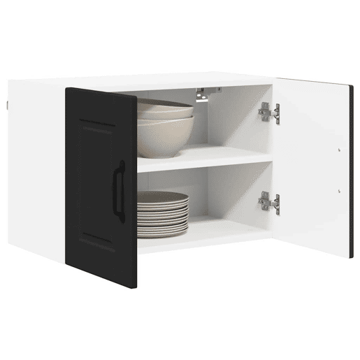 Lote de 2 Armários de cozinha suspendidos - Cozinha modular Colgantes Preto 60 x 31 x 40 cm