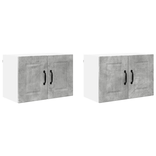 Lote de 2 Armários de cozinha suspendidos - Cozinha modular Colgantes Cinzento 60 x 31 x 40 cm