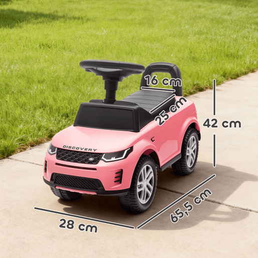 AIYAPLAY Carro Andador Infantil com Licença de Land Rover Carro Andador para Crianças de 18-36 Meses com Armazenamento Volante Buzina Sons de Motor 65,5x28x42 cm Rosa