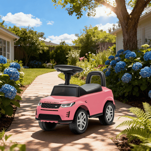 AIYAPLAY Carro Andador Infantil com Licença de Land Rover Carro Andador para Crianças de 18-36 Meses com Armazenamento Volante Buzina Sons de Motor 65,5x28x42 cm Rosa