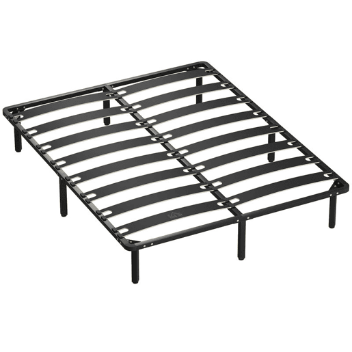 HOMCOM Estrutura de Cama 160x200 cm Altura 26 cm Plataforma de Aço com Espaço de Armazenamento Abaixo e Ripas de Álamo Fácil de Montar Carga 350 kg Preto HOMCOM Estrutura de Cama 160x200 cm Altura 26 cm Plataforma de Aço com Espaço de Armazenamento Abaixo e Ripas de Álamo Fácil de Montar Carga 350 kg Preto
