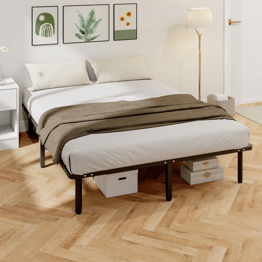 HOMCOM Estrutura de Cama 160x200 cm Altura 26 cm Plataforma de Aço com Espaço de Armazenamento Abaixo e Ripas de Álamo Fácil de Montar Carga 350 kg Preto HOMCOM Estrutura de Cama 160x200 cm Altura 26 cm Plataforma de Aço com Espaço de Armazenamento Abaixo e Ripas de Álamo Fácil de Montar Carga 350 kg Preto