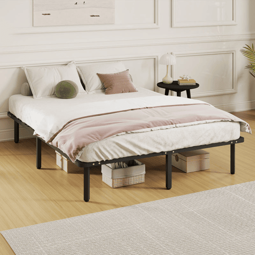 HOMCOM Estrutura de Cama 160x200 cm Altura 26 cm Plataforma de Aço com Espaço de Armazenamento Abaixo e Ripas de Álamo Fácil de Montar Carga 350 kg Preto HOMCOM Estrutura de Cama 160x200 cm Altura 26 cm Plataforma de Aço com Espaço de Armazenamento Abaixo e Ripas de Álamo Fácil de Montar Carga 350 kg Preto