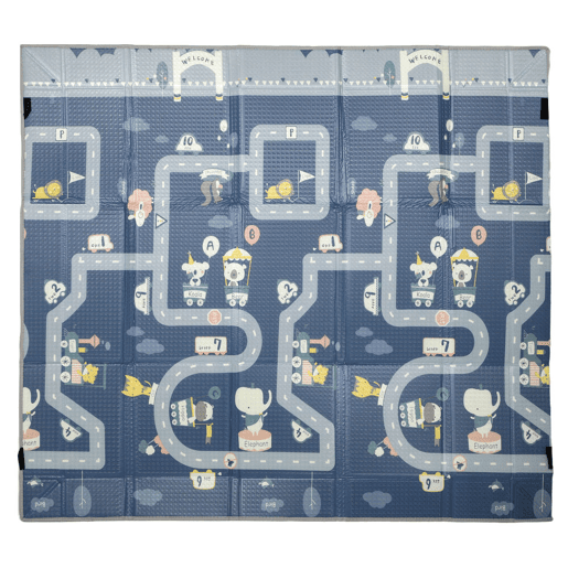 AIYAPLAY Tapete de Brincar Dobrável Acolchoado para Bebé 202x180,5x1 cm Laterais Dobráveis Tapete de Atividades Bebé XPE Impermeável com Bolsa de Transporte Multicor