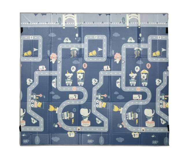 Aiyaplay alfombra bebé acolchada plegable reversible 202x180,5x1 cm, laterales abatibles, tapete de actividades bebé xpe, impermeable, con bolsa de