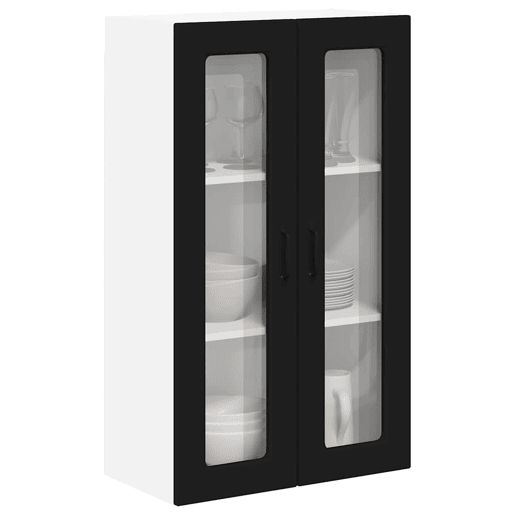 Armário de cozinha suspenso - armario de cocina colgante com porta Preto 60 x 31 x 100 cm