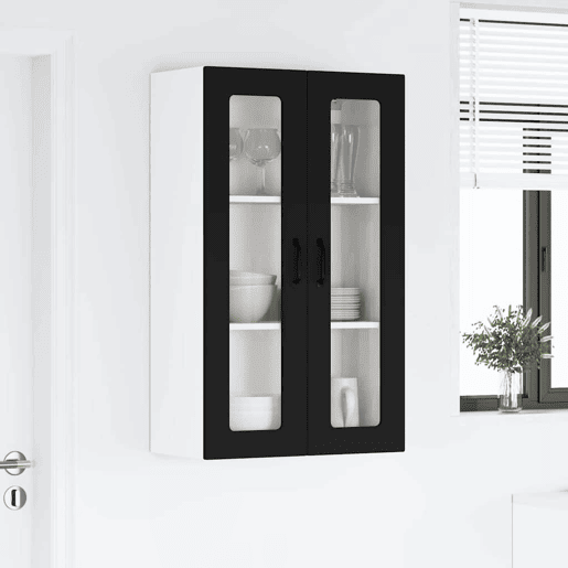 Armário de cozinha suspenso - armario de cocina colgante com porta Preto 60 x 31 x 100 cm
