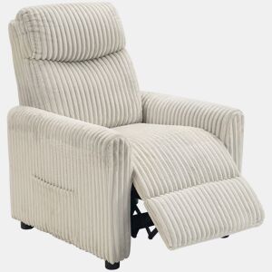 HOMCOM Poltrona Relax Reclinável Poltrona Reclinável Manual Estofada em Veludo Instalação Rápida Apoio para Pés Acolchoamento Grosso Para Sala de Estar Quarto Escritório 73x86x100 cm Creme
