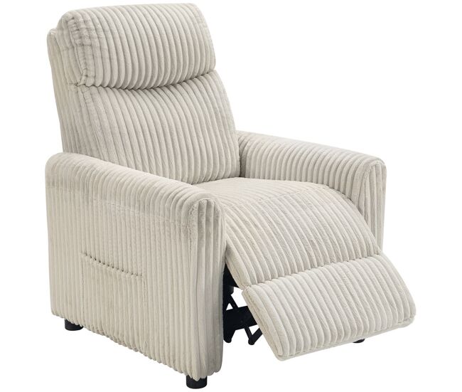 Homcom sillón relax reclinable, sillón reclinable manual, tapizado en pana, instalación rápida, reposapiés, acolchado grueso, para salón, dormitorio,